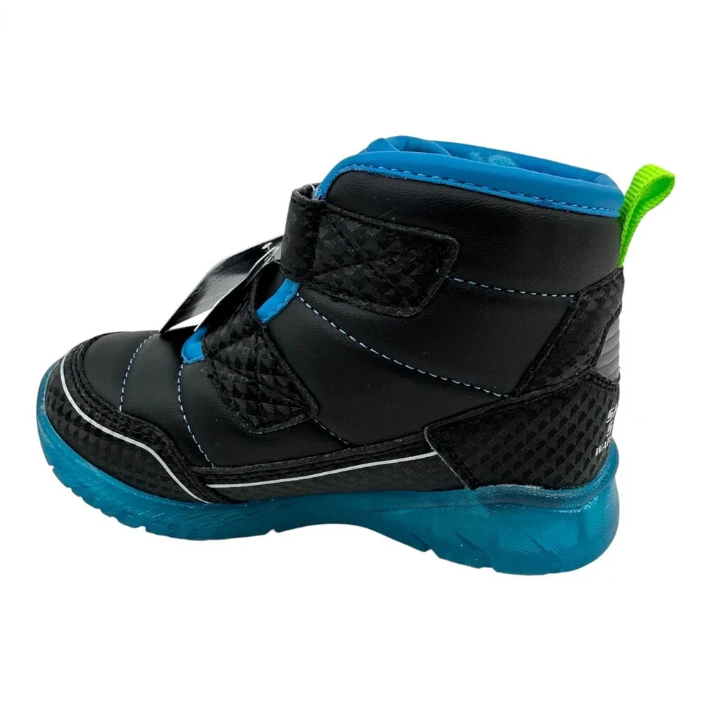 Skechers S Lights Illumi Brights Mini Chill Black Blue Toddler Size 8 Sneaker